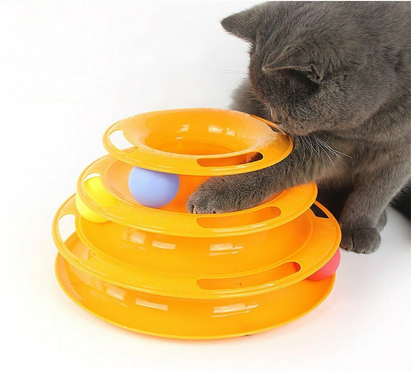 Funny Cat Toy Plastic Tower Interactive Track Ball Playing Game - Assorted Colours — image 8