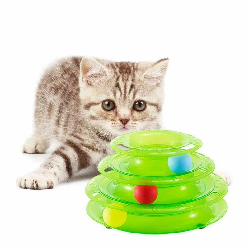 Funny Cat Toy Plastic Tower Interactive Track Ball Playing Game - Assorted Colours — image 11