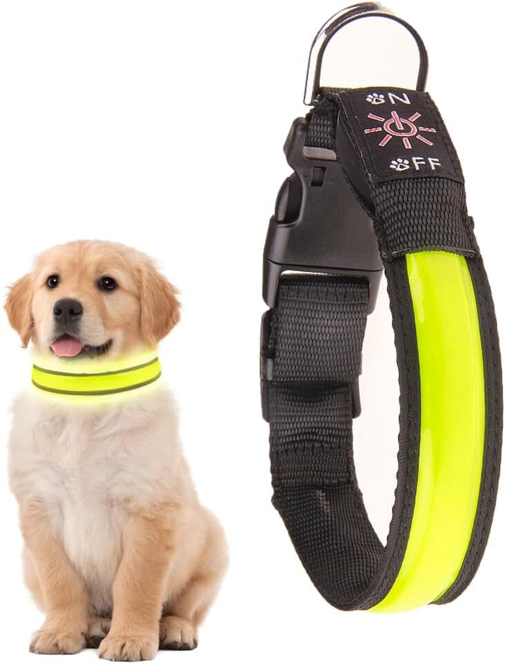 USB Rechargeable LED Dog Collar – 3 Light Modes, 50cm, Nylon Safety Glow Collar — image 2
