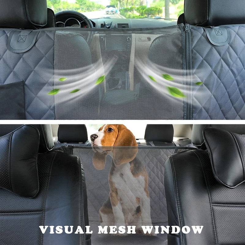 Dog Car Seat Cover with Mesh Window, Waterproof Pet Seat Cover for Back Seat, Non-Slip Durable Scratchproof Dog Hammock for Cars, Trucks and SUVs — image 2