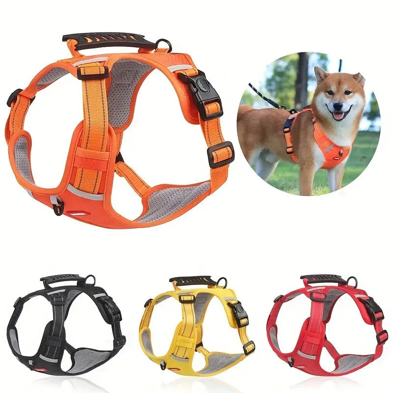 Reflective Dog Harness with Leash, No-Pull Vest Harness for Dogs, Adjustable Dog Vest with Handle, Walking Training Pet Harness L size — image 2