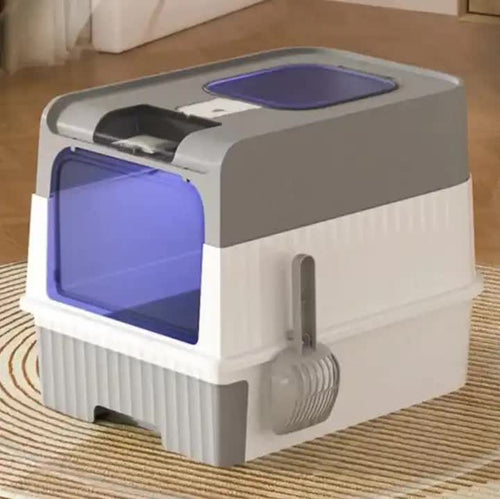 Automatic UV Sterilising Cat Litter Box - Enclosed Design, Odour Control, and UV Germicidal Technology