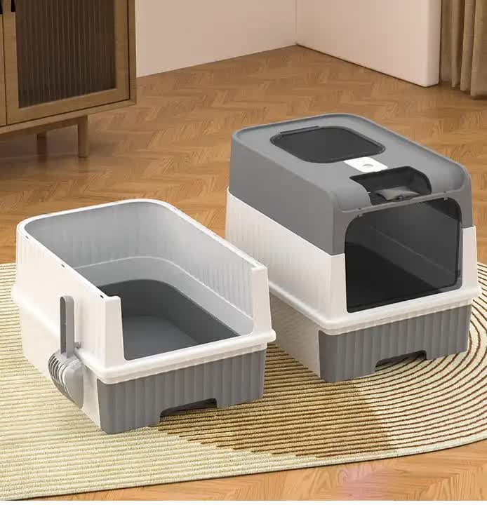 Large Enclosed Cat Litter Box with Drawer and Scoop - Odor Control, Removable Tray, Easy Clean Design — image 5