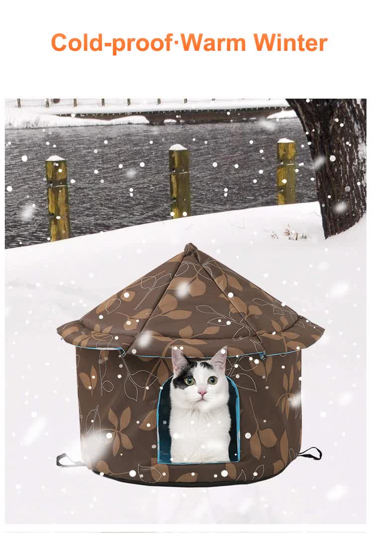 Outdoor Waterproof Cat House - Insulated, Weatherproof, Warm Shelter for Cats, Ideal for Winter Protection, Size: S 35*40cm — image 3