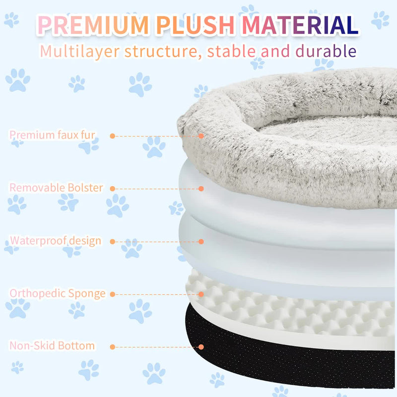 Fluffy Donut-Shaped Pet Bed- Soft, Cozy, and Anti-Anxiety for Dogs and Cats, Machine Washable  Emerald Green Size:M 75*55*18cm — image 2