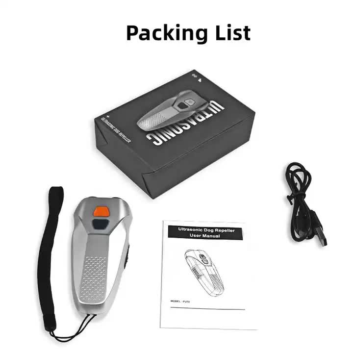 Black Handheld Ultrasonic Dog Trainer with Dual Mode | Training & Deterrent Device with LED Light — image 4