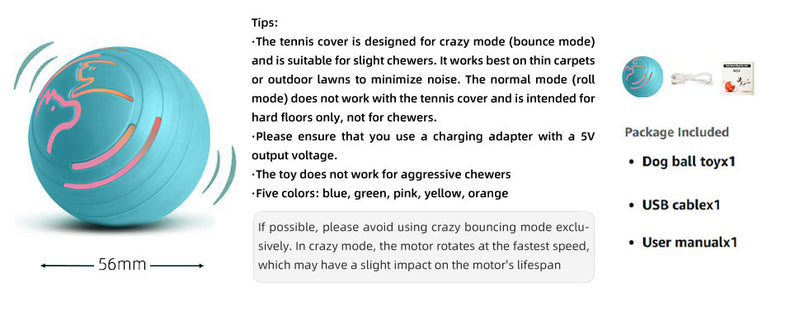 2PCS Green Rechargeable Automatic Jumping Pet Toy Ball - Interactive Smart Play Ball for Dogs & Cats — image 5