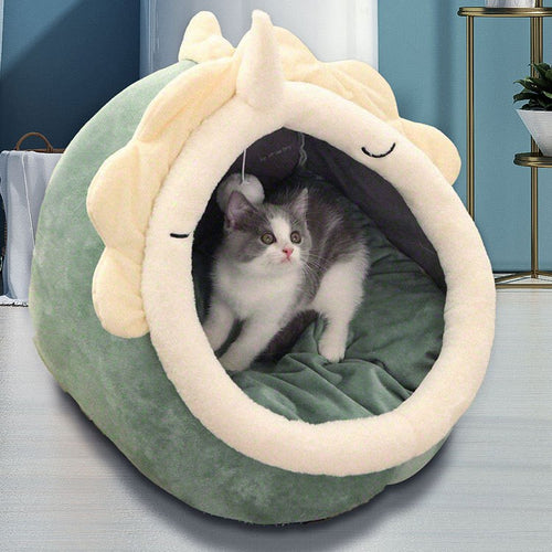 Half-Enclosed Cat Bed (Green)
