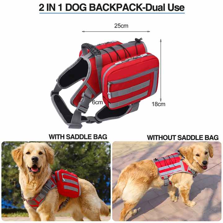 Black Dog Tactical Backpack Harness - Adjustable Outdoor Camouflage Saddle Bag for Dogs — image 3