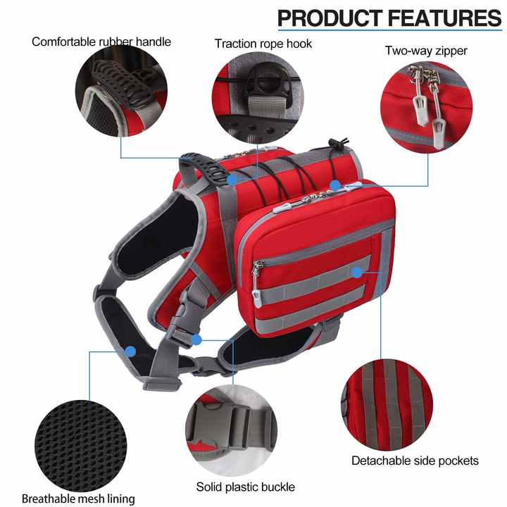 Black Dog Tactical Backpack Harness - Adjustable Outdoor Camouflage Saddle Bag for Dogs — image 4
