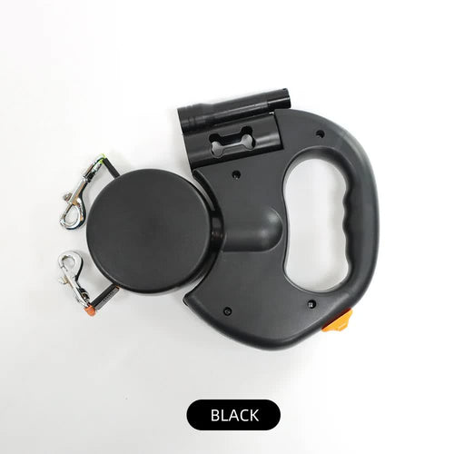 Dual Retractable Dog Leash (Black)