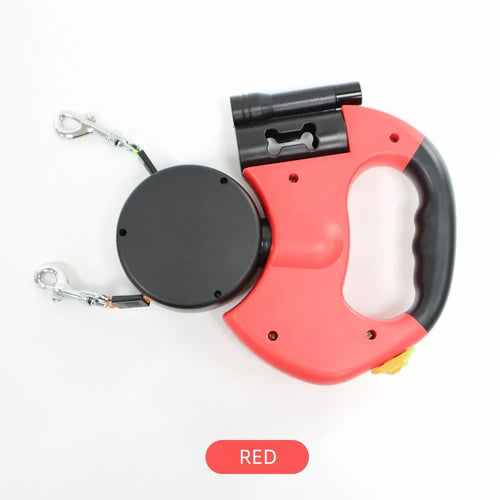 Dual Retractable Dog Leash (Red)