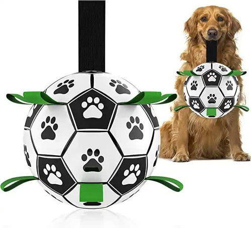 15*15cm Interactive Dog Toy Soccer Ball with Rope