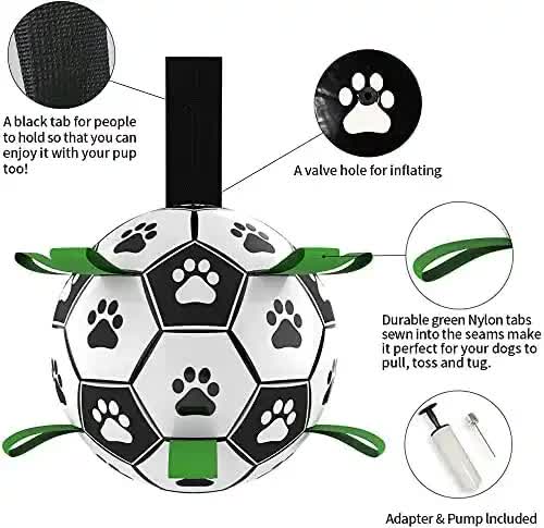 15*15cm Interactive Dog Toy Soccer Ball with Rope | Outdoor Fetch & Tug Play for Dogs | Training & Exercise Pet Toy — image 2
