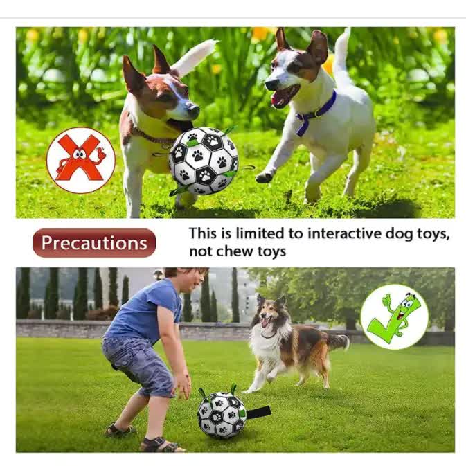 15*15cm Interactive Dog Toy Soccer Ball with Rope | Outdoor Fetch & Tug Play for Dogs | Training & Exercise Pet Toy — image 4
