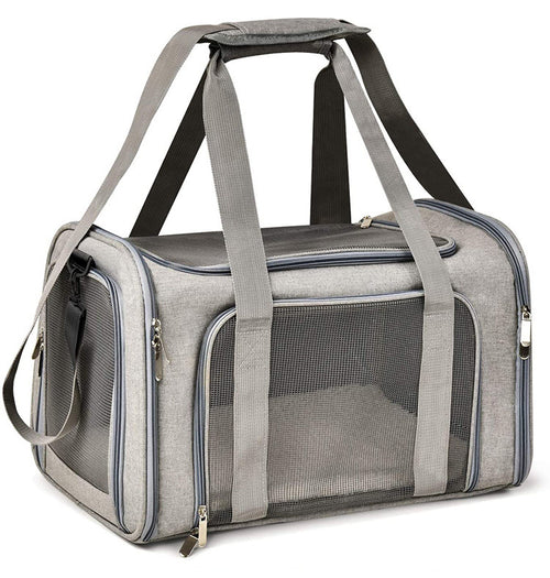 Portable Foldable Pet Carrier Bag (Grey, S)