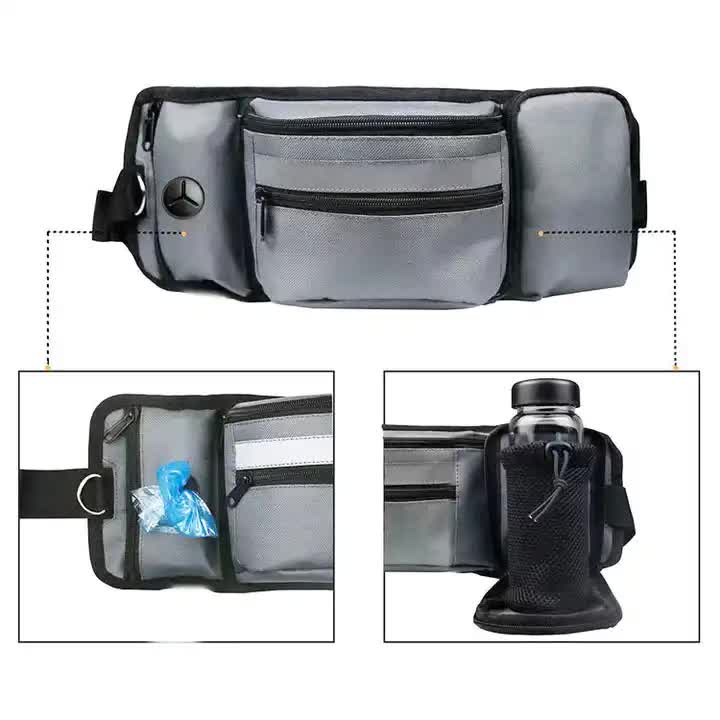 Dog Walking & Training Waist Bag – Treat Pouch & Waste Bag Holder (Black)