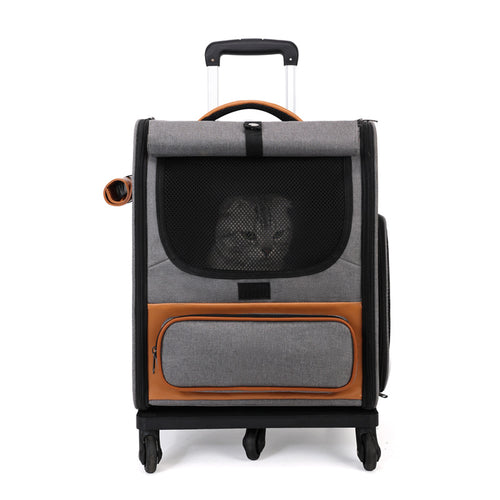 Large Capacity Breathable Foldable Pet Trolley (Grey)