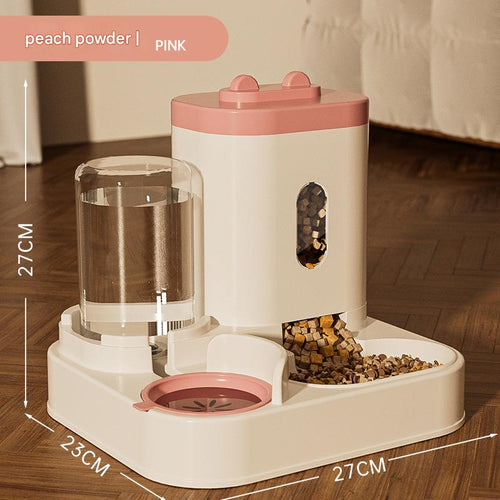 Automatic Pet Feeder and Water Dispenser (Pink)