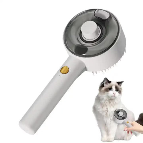 Pet Grooming Spray and Massage Brush (White)