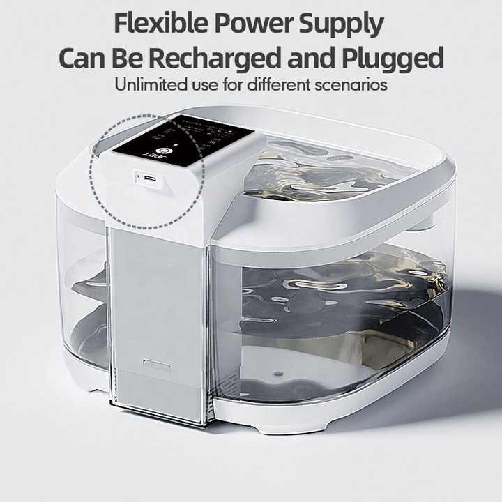 White 4.5L Rechargeable Pet Water Fountain for Cats & Dogs - Automatic Circulating Water Dispenser with Large Capacity — image 2