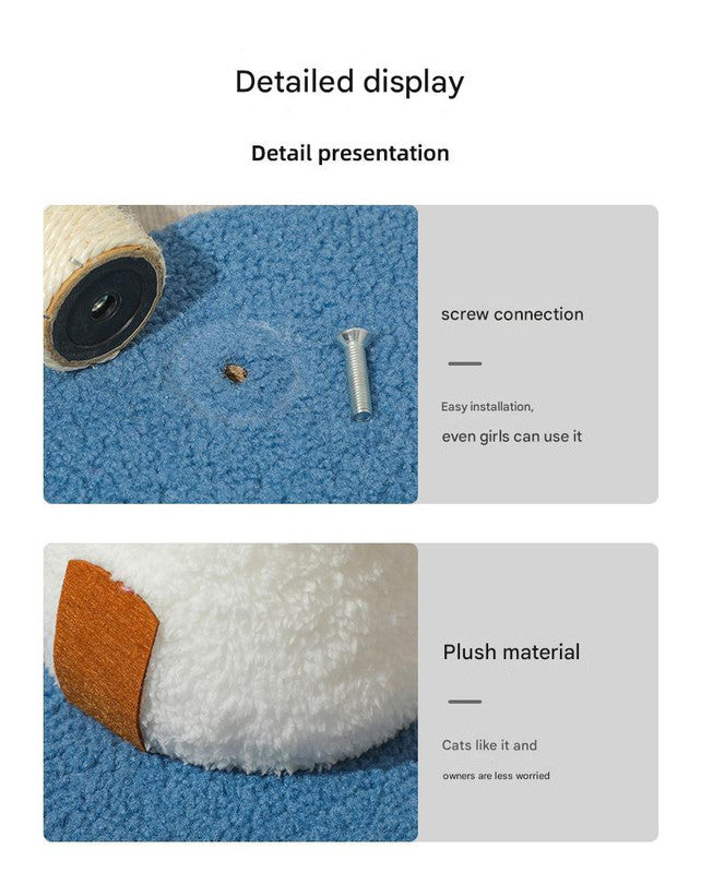 Mushroom Cat Scratching Post – Anti-Slip Sisal Scratcher with Sofa Guard (Blue) — image 3