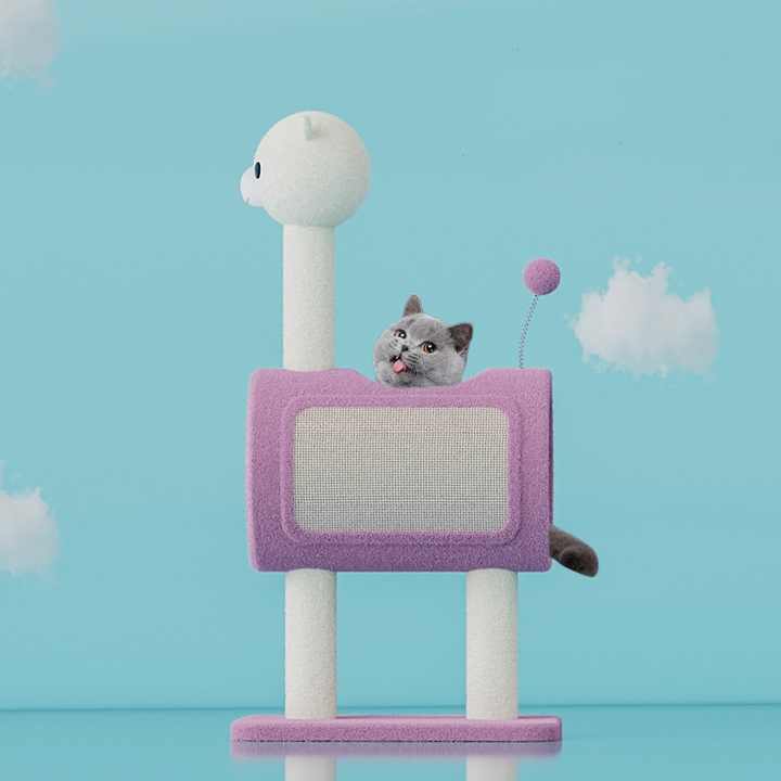 Green Dinosaur-Theme Cat Tree with Tunnel - Multi-Functional Cat Scratching Post and Playhouse — image 3