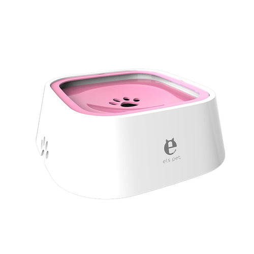 Anti-Spill Floating Pet Water Bowl for Dogs and Cats (Pink)