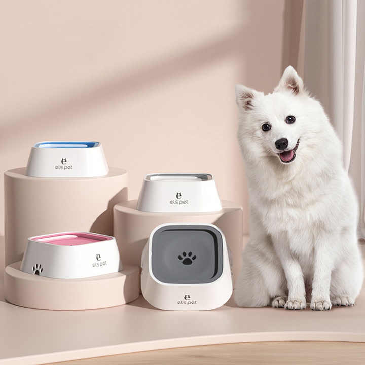Pink Anti-Spill Floating Pet Water Bowl for Dogs and Cats - 1L Capacity, Splash-Proof and Anti-Wet Mouth Design — image 2