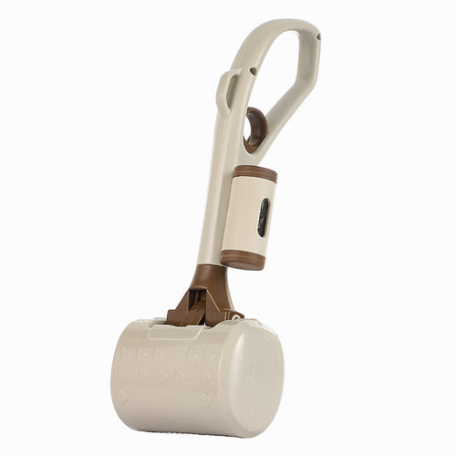 Portable Dog Poop Scooper with Large 9.5cm Opening (Beige)
