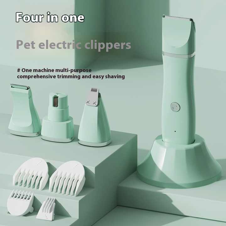 White 4-in-1 Pet Grooming Electric Clippers - Professional Rechargeable Trimmer for Dogs & Cats, Paw, Fur, Nail, and Ear Care | Compact Design, — image 2