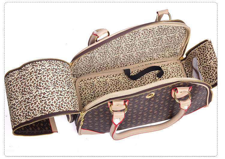 Portable Pet Travel Bag - Anti-Crush Dog Carrier for Outdoor Trips (L-42x29x18cm, Coffee Color) — image 2