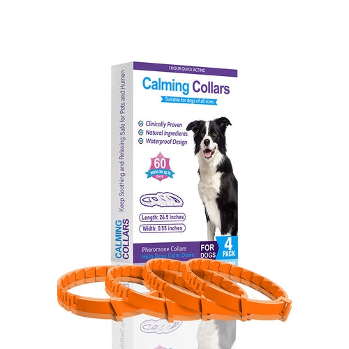Calming Collars for Dogs (Orange) – 4 Pack