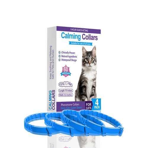 Calming Collars for Cats (Blue) – 4 Pack
