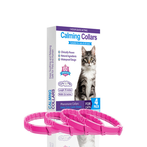 Calming Collars for Cats (Pink) – 4 Pack