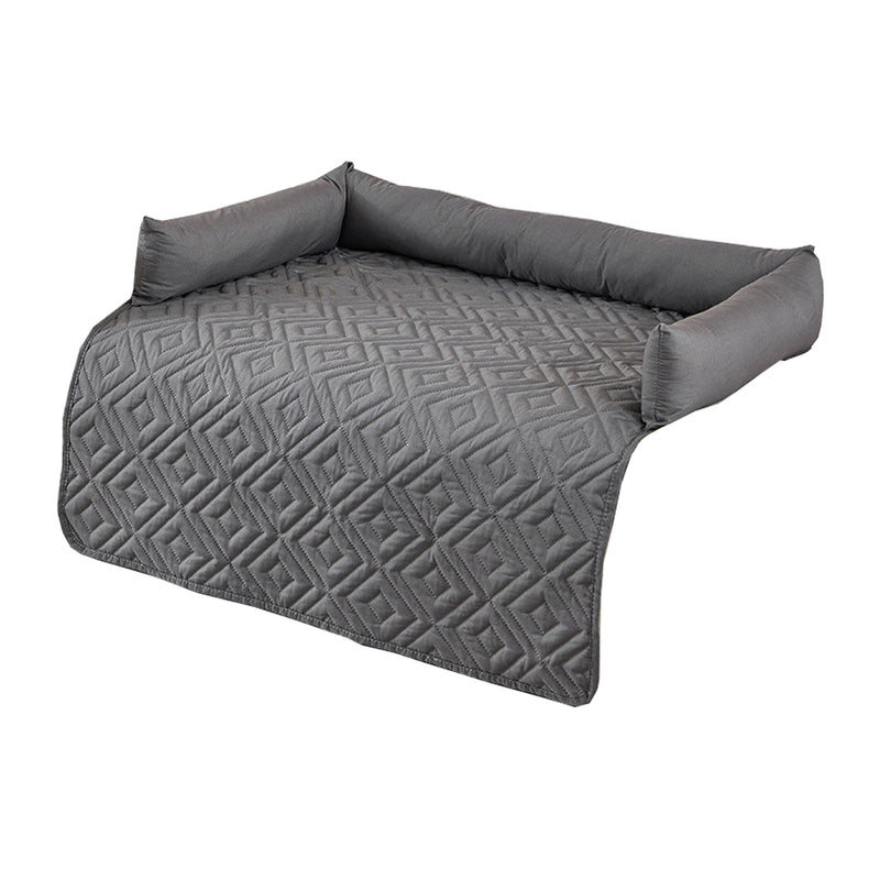 75*75CM Grey Waterproof & Scratch-Resistant Pet Sofa Protector Mat with Pillow | Cat & Dog Bed, Washable, All-Season — image 2