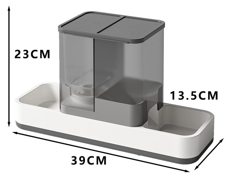 Grey 2-in-1 Automatic Pet Water and Food Dispenser - Gravity Feeder for Cats and Dogs — image 7