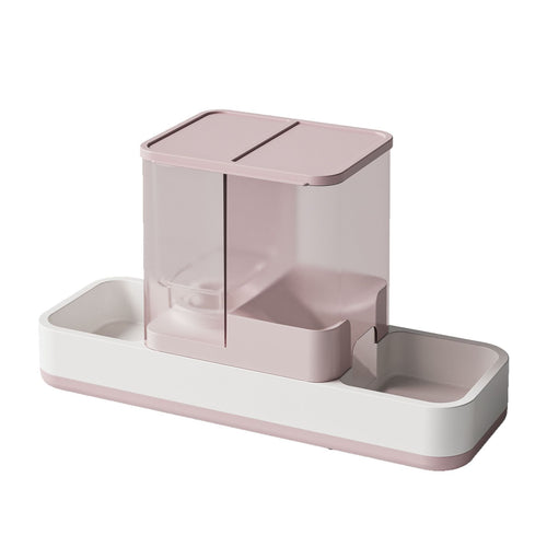 2-in-1 Automatic Pet Water and Food Dispenser (Pink)