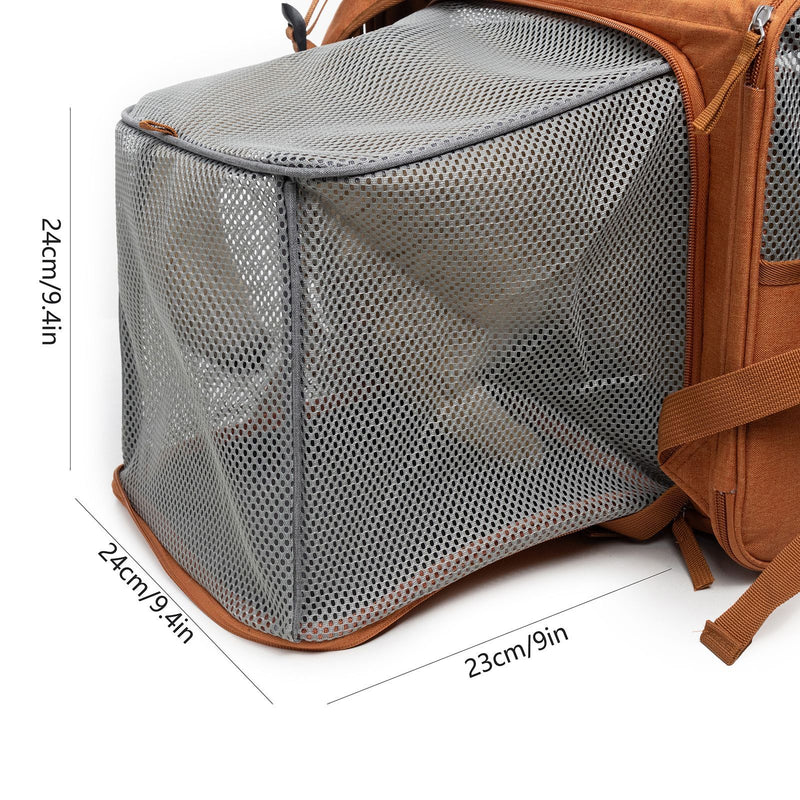 Brown Pet Carrier Backpack - Comfortable and Stylish for Cats and Small Dogs — image 4