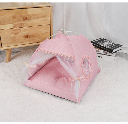 Floral Portable Folding Pet Tent (Pink)