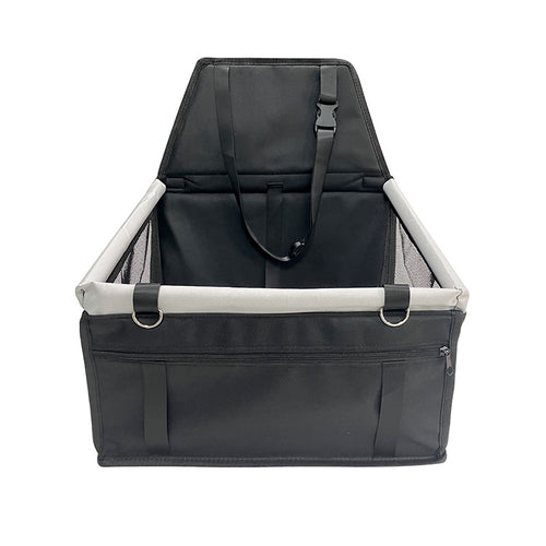Portable Pet Car Seat for Dogs and Cats (Black & Grey)