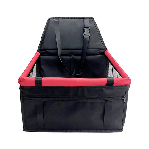 Portable Pet Car Seat for Dogs and Cats (Black & Red)