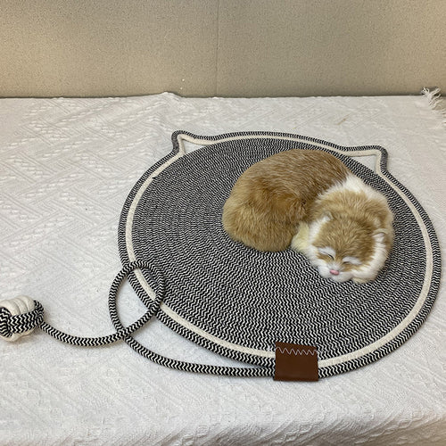Durable Cat Scratching Mat with Attached Toy Ball (Grey, 3 Pack)