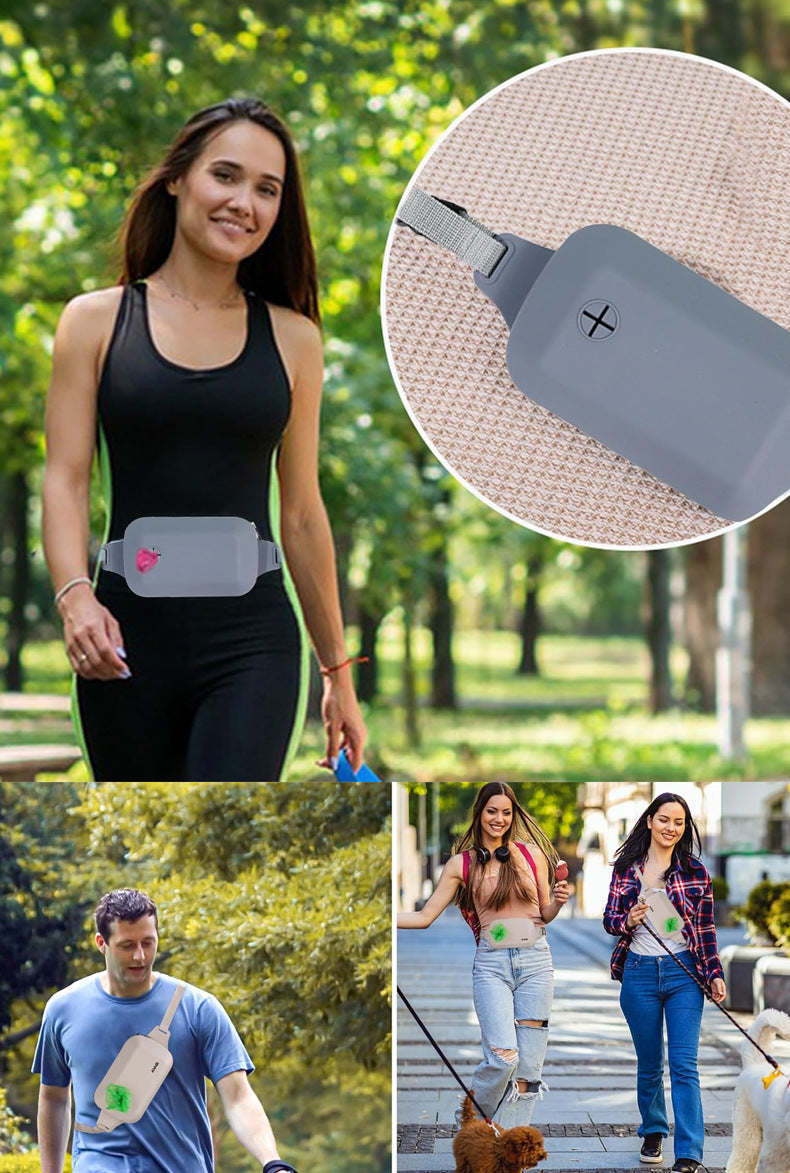 Blue Silicone Pet Treat Pouch for Dog Training - Portable Waist Bag with Waste Bag Holder — image 6