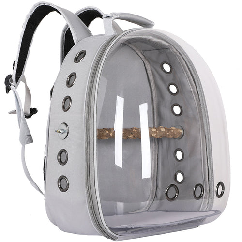 Stylish Transparent PVC Pet Carrier Backpack (Grey)