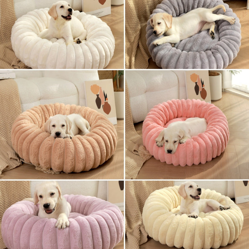 Purple Plush Pet Bed - 40cm Round Dog & Cat Mat, Cozy PP Cotton Filled, Comfortable Pet Supplies — image 3