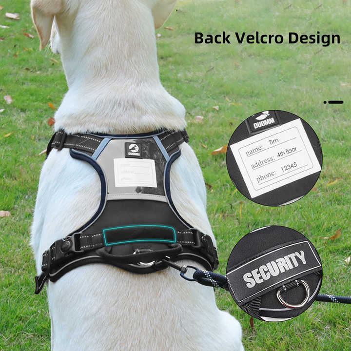 Size L Red Reflective No-Pull Dog Harness - Adjustable & Durable for Large Breeds, Anti-Escape Design — image 4