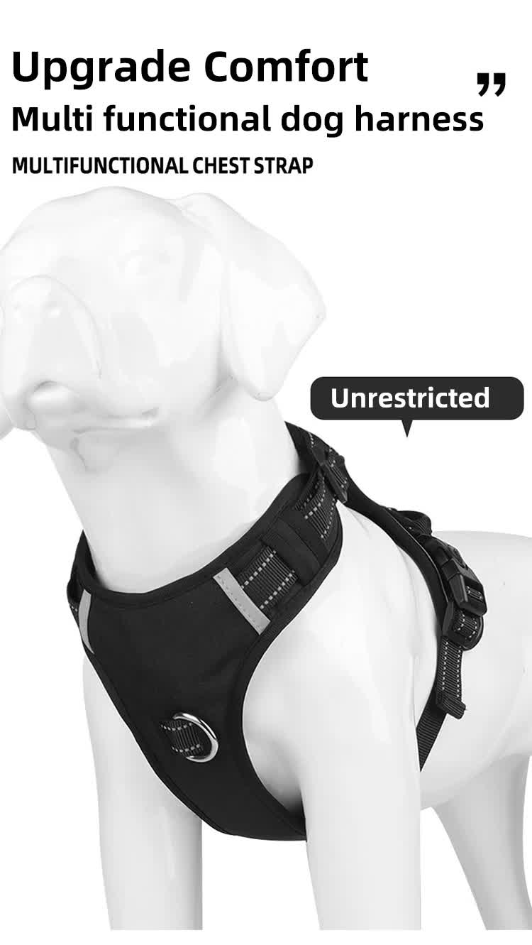Size L Red Reflective No-Pull Dog Harness - Adjustable & Durable for Large Breeds, Anti-Escape Design — image 6