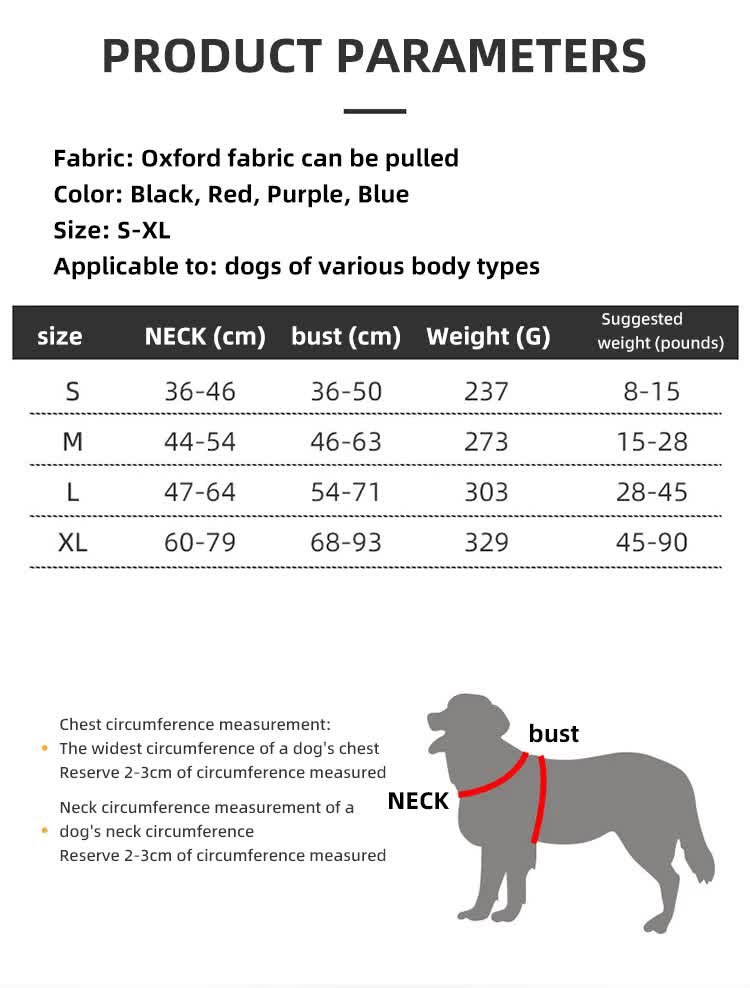 Size L Red Reflective No-Pull Dog Harness - Adjustable & Durable for Large Breeds, Anti-Escape Design — image 7