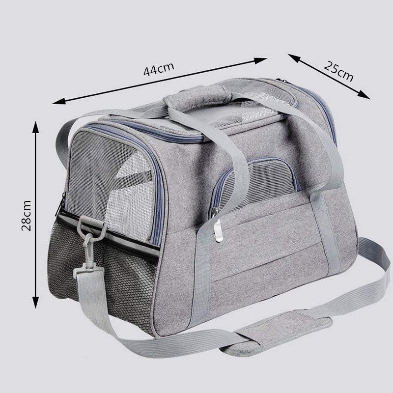 Portable Pet Bag for Small Dogs and Cats - Black Travel Tote with Pet Mat (44x25x28cm) — image 6